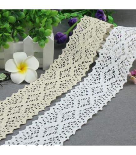 Baumwoll-Spitzenband 10,5cm Breite - Vintage Stickerei Für Nähen & Deko