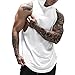 Produktbild Cloom Männer Top Sport Tank Tops Fitness Mesh Nähte ärmellose Weste Herren Hoodie Muskelshirt Mode Oversize Einfarbig T-Shirt Kapuzenpullover Bluse Sweatshirt Oberteile Kapuzenshirt (M, Weiß)
