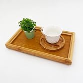 Deconox Bambu Dikd&ouml;rgen Servis Tepsisi K&uuml;&ccedil;&uuml;k Boy Tepsi 25cm*15cm*2.6cm
