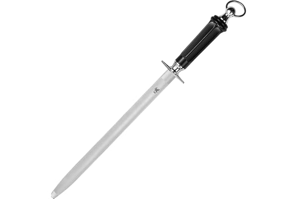 MITSUMOTO SAKARI 40 cm Plat Fusil à Aiguiser, Fusil a Aiguiser Diamant Japonais, Aiguiseur Couteaux Professionnel avec Manche en ABS et Aimant Puissant Formes Plates