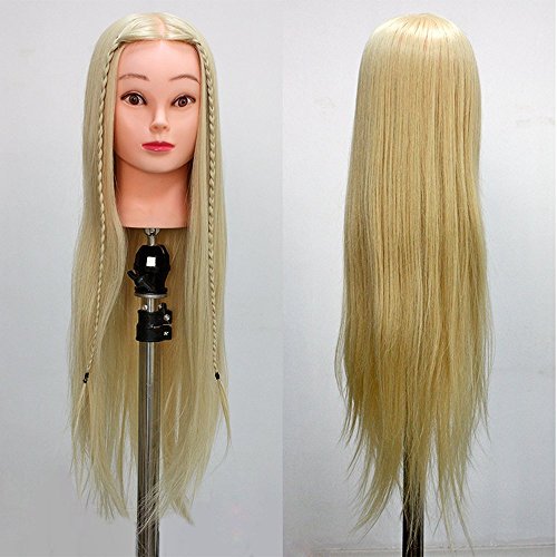 Neverland Beauty 60cm 30% Real Human Long Hair Hairdressing Cosmetology Mannequin Manikin Training Head Model with Clamp