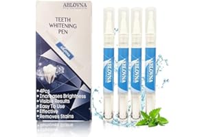ABLOVNA Teeth Whitening Pen 4 Pack, Brighten Your Smile in Just 1 Week with Tooth Whitening Pens – Fast, Gentle, Enamel Safe Whitening Gel for White Teeth in Mess Free Applicator Pens