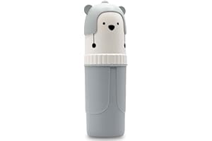 BABYZOCO Estuche Cepillo de Dientes Infantil, Portacepillos diseño Oso, Funda para Cepillo de Dientes, Caja Protectora, 20 cm Alto x 6.5 cm diámetro, Plástico (Azul)