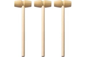RDNKVB Outils en Bois Marteau,Marteau de Crabe en Bois,Mini Marteau en Bois,Marteau de Crabe Homard,Jouet de Frappe de Marteau,DIY Petit Jouet de Peinture Marteau pour Enfants 3 pièces