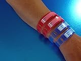 CombiSet 4x SOS Sicherheit Notfall Armbänder für Kinder und Erwachsene, wiederverwendbar, anti-allergisch, 2×2 Farben, rot und blau - 2