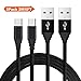 Produktbild iroundy 2 Pack 2 m/1,8 m Micro USB Kabel mit Denim Material, High Speed Android Daten Sync & Charge USB Charing Kordel für Samsung Galaxy Sony HTC Nokia Nexus LG Motorola Android Smartphones Tablets