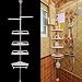 Produktbild MultiWare Badregal Teleskop Regal Eckregal Duschregal Ablagen Duschecke 4 Böden 192-310cm