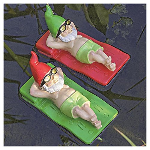 Figur Zwerg Luftmatratze Teich Kunstharz Teichfigur Gartenfigur Schwimmfigur Stückpreis