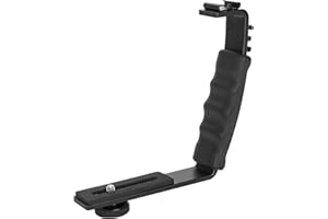 Pwshymi Kamerablitz L-Halterung Dual Blitzschuhhalter Halterung Adapter Halterung DV Mikrofon LED-Licht Consumerelectronics