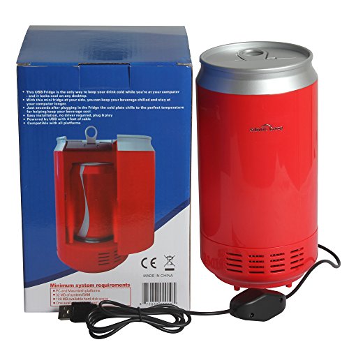 Sidiou Group Portable USB-PC Mini-Kühlschrank Kühlschrank kühles Getränk Getränkedosen Kühler & wärmer PC Gadgets Red - 2