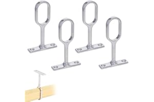 RDNKVB Kit de Barre de Penderie Ovale, Support Central pour Barre de Penderie Ovale, Supports Ovales pour Rail de Penderie, Support de Tringle D'armoire, Support de Barre de Cintre en Métal 4 Pièces