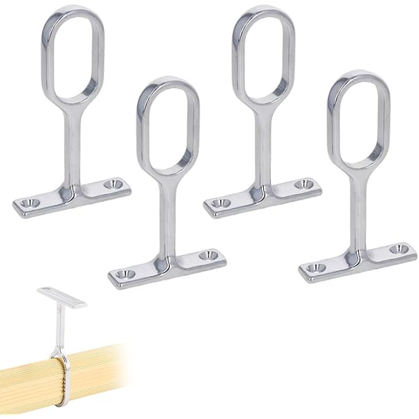 6 Supports Tringle à Vêtements Métal - Pour Barre Ovale 30x15mm - Fixation Murale Armoire - Nickelé