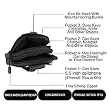 ivencase® Taktische Gürteltasche Molle EDC Beutel Militär für Wandern, Outdoor-Camping und Radfahren mit Aluminiumkarabiner - Schwarz - 