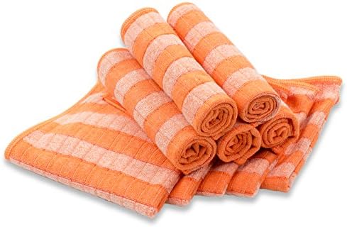 Respekt Microfibre 10-Piece Tea Towel Set, Bamboo 30 x 30 cm orange – The Original As Seen On TV