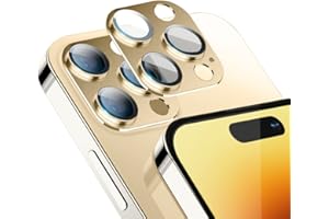 Niboow Kameraschutz Kompatibel mit iPhone 14 Pro/14 Pro Max, Anti-Kratzer HD Klar Kameraschutz, Aluminiumlegierung Schutzglas Kamera Linse Schutzfolie Kompatibel mit iPhone 14 Pro/14 Pro Max-Gold