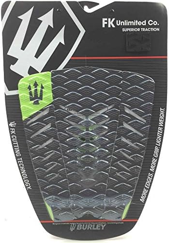 Far King Burley Surfboard Tail Pad, Black/Green - Surfboard Deck Grip