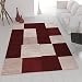 Produktbild VIMODA Moderner Designer Teppich in Wein Rot Kariert und Meliert sehr dicht gewebt Maße: 200x290 cm