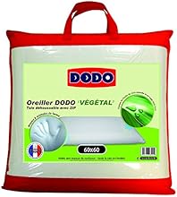 Dodo Vegetal Oreiller Uni Ergonomique - Mousse &agrave; m&eacute;moire de forme - Blanc - 60 x 60 cm