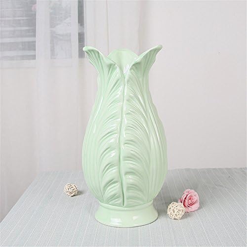 Modern Glazed Ceramic Vase, Green, Large Size 32Cm For Centerpieces Living Room Christmas Birthday Wedding Party Gift Desktop Home Decor