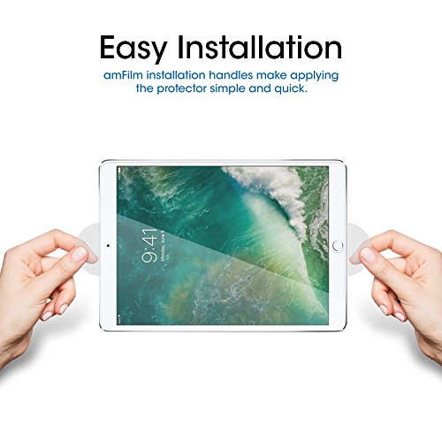 AmFilm iPad Pro 10,5 Zoll gehärtetes Glas Display Schutz für Apple iPad Pro 10,5 „2017 0.33mm 2.5D abgerundeten Rand (1-Pack) [Lifetime Warranty] - 2