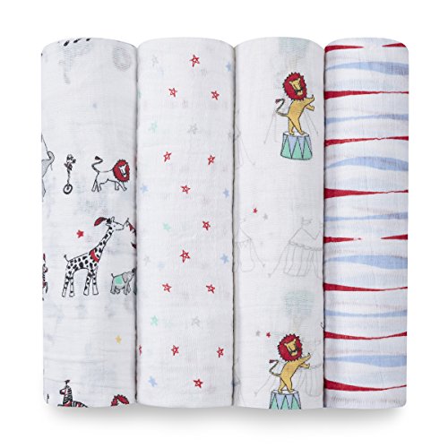 aden + anais 2052G Classic Swaddle Vintage Circus, 4er pack - 3
