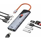 Coverzone Type-C Docking Station 9 in 1 &Ccedil;oklayıcı Hub DP ve HDTV 4K 60Hz G&ouml;r&uuml;nt&uuml; Aktarımı 1000Mbps Ethernet USB 3.0 Port SD T