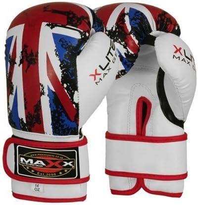 Maxx Kids junior boxing gloves Rex leather 4oz - 8oz Uk Flag (4oz)