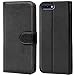 Produktbild Conie Schutzhülle kompatibel mit Huawei Y6 2018, Schwarze PU Lederhülle Klapphülle Etui Tasche mit Kartenfächer