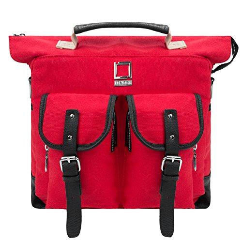 Preisvergleich Produktbild Lencca Mini Phlox Canvas Rucksack Backpack Schultertasche Schultasche Schulranzen Reiserucksack Wanderrucksack (Rot)