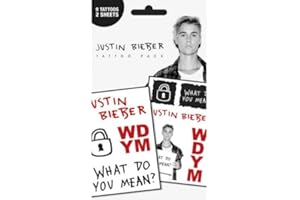 GB eye Ltd, Justin Bieber, What Do You Mean, Temporary Tattoo Pack, Wood, Various, 17x0.08x10 cm