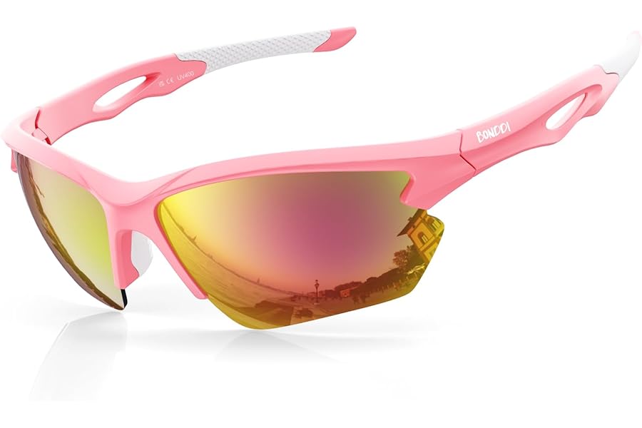 BONDDI Sunglasses Men - Polarized Sports Sun Glasses Ultra Light Unbreakable Frame Eyewear UV400 Protection for Man Women