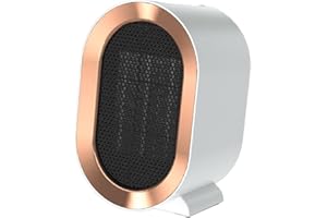 DEYAAH 1200W Ceramic Plug in Fan Heater, Portable Electric Heaters with 2 Heat Modes, Anti-Dumping, Anti-Overheating, Safe and Environmentally Friendly,for Bedroom,Living Room,Office (White)