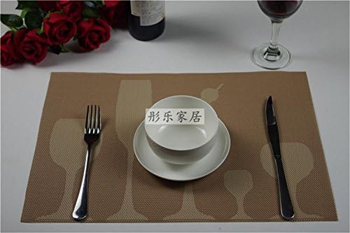 DIANZHUO Placemat 30*45Cm Home Table Decoration Accessories Heat-Resistent Tableware Pvc Placemat Kitchen Dinning Bowl Plate Waterproof Pad Mat 4Pcs , Cream Colored