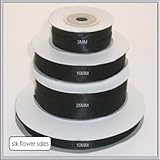 Doble cara Rollo de color negro de doble cara cinta de raso elección de 3 mm, 10 mm, 16 mm, 25 mm anchos, negro, 10mm x 50M