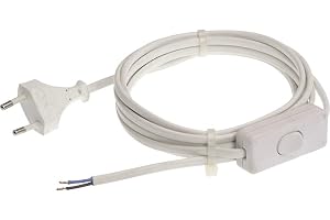 as - Schwabe 70631 Euro Anslutning Plast Mantlad Kabel med Mellanliggande Switch, 230 V, 3 meter Kabellängd
