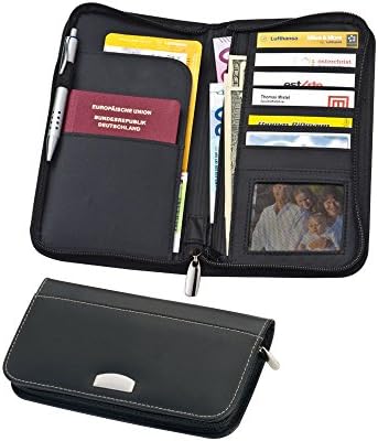 Ticket Travel Wallet Purse (Bonded Leather) 13 x 24.5 x 2.2 cm Choice of Engraving Ohne Gravur