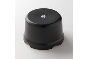 Klartext - Scatola di derivazione BELLE ÉPOQUE in stile vintage per installazione con cavo tessile, in pregiata porcellana artigianale, colore nero opaco, Ø75mm