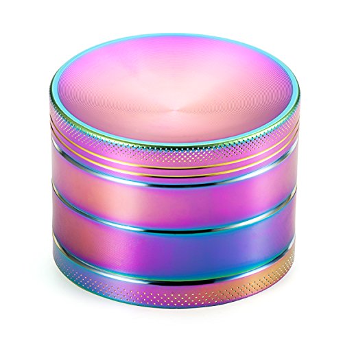 Tabak Kraut konkave Oberflächenschleifmaschine Mühle 4 Teile Zinklegierung Blütenstaub Gewürzschleifer Kompakte Zähne mit Sichter Magnetische Spitze (Durchmesser 63mm)