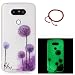 Produktbild GOCDLJ Ultra Thin TPU Schutzhülle für LG G5 Hülle Muster Luminous Fluoreszierendes Licht Leuchtende Nacht Hülle Muster Gel Skin Transparent Bumper Rand Cover Tasche Bunte Handyhülle Protective Case Schale schützende Durchsichtig Rückschale Clear Rubber Pattern Fall Handytasche Weiche Ränder Etui + Chinesischer Stil Rote Armbänder für LG G5 Design Lila Löwenzahn
