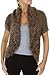 (7456-3) Chunky Soft Hair Knit Open Bolero Pin Front Brown (SM)