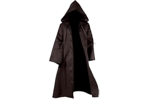 AENEY Jedi Costume Adult,Tunic Hooded Robes Medieval Fancy Dress Halloween Cosplay Masquerade Party Costume Full Set