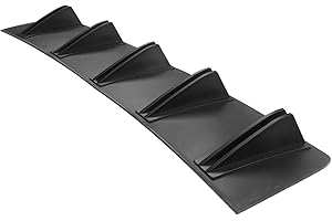 Shkalacar Difusor Trasero Universal Coche, 5 Aletas, Coche Difusor Parachoques Trasero Accesorios de Estilo Modificados para Coche Fibra de Carbon/Negro