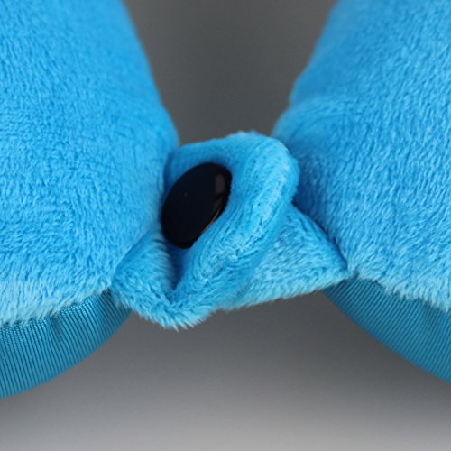 Luxus – Relaxing – Nackenhörnchen / Nackenstütze – ohne lästiges Aufpusten – mit hautsympathischem Softplüsch / Feingewebe – Bezug (Ökotex Standard) und angenehmer Füllung – universell einsetzbar, stützend und praktisch für Reise , Flug , Auto – Fahrt und viele Gelegenheiten – schöne Farben – Auswahl und eine tolle und hochwertige Geschenk – Idee – NEU (Modell B : Grün) - 7