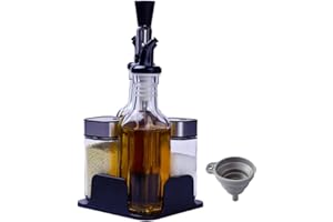 Miorkly Bouteille sel et Poivre, Bouteille Huile et Vinaigre, Bouteille Verre Bouteille Huile,la Conception Rotative du Bouchon de la Bouteille sel Poivre Peut Utiliser Plus de MéThodes De Versement