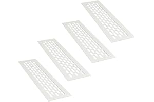 sossai® Grille de ventilation en aluminium - Alucratis (4 pièces) | Rectangulaire - dimensions: 24,5 x 6 cm | Couleur: blanc | grille d'aération
