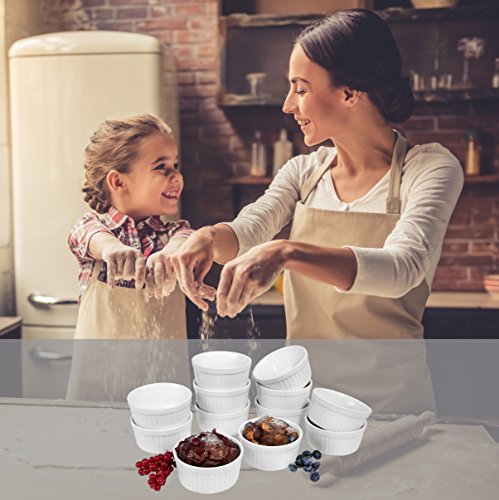 Sänger Soufflé Souffle Förmchen 12er Set | Durchmesser 10 cm | Perfekt geeignet für Muffins, Cupcakes, Creme Brûlée oder als Dipschalen Ofenbeständig bis 250°C -Porzellan- - 6