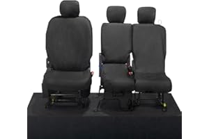 UK WHOLESALE LOWERING THE COST TO YOU My Van Seat Covers | To Fit Peugeot Partner Seat Covers 2018 Onwards | Tailored Waterproof Easy to Fit | Front (3 Seats) Black - MVS403BAD2