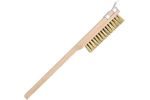 Cyhamse Brosse pour Pierre à Pizza en Laiton | Cook Accessoire Four Cuisine,Four à Manche en Bois Commercial Domestique, Brosse en cuivre, spatule à Pizza en Fil d'acier