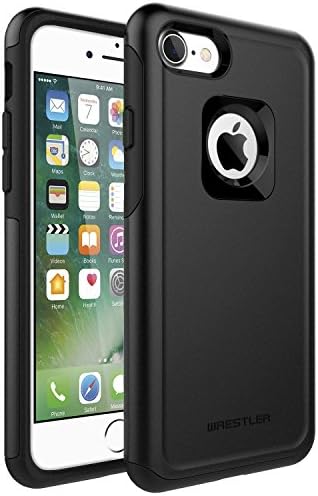 Wrestler iPhone 7 Case, Protective Dual Layer Phone Case Detachable Two-Piece Shock Proof Cover for iPhone 7 2016 (Black)