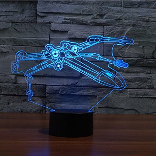 Star Wars X-Wings Spacecraft 3D USB Illusion Lamps 7 Colors Change Touch Switch Desk Table Lamp LED Light
